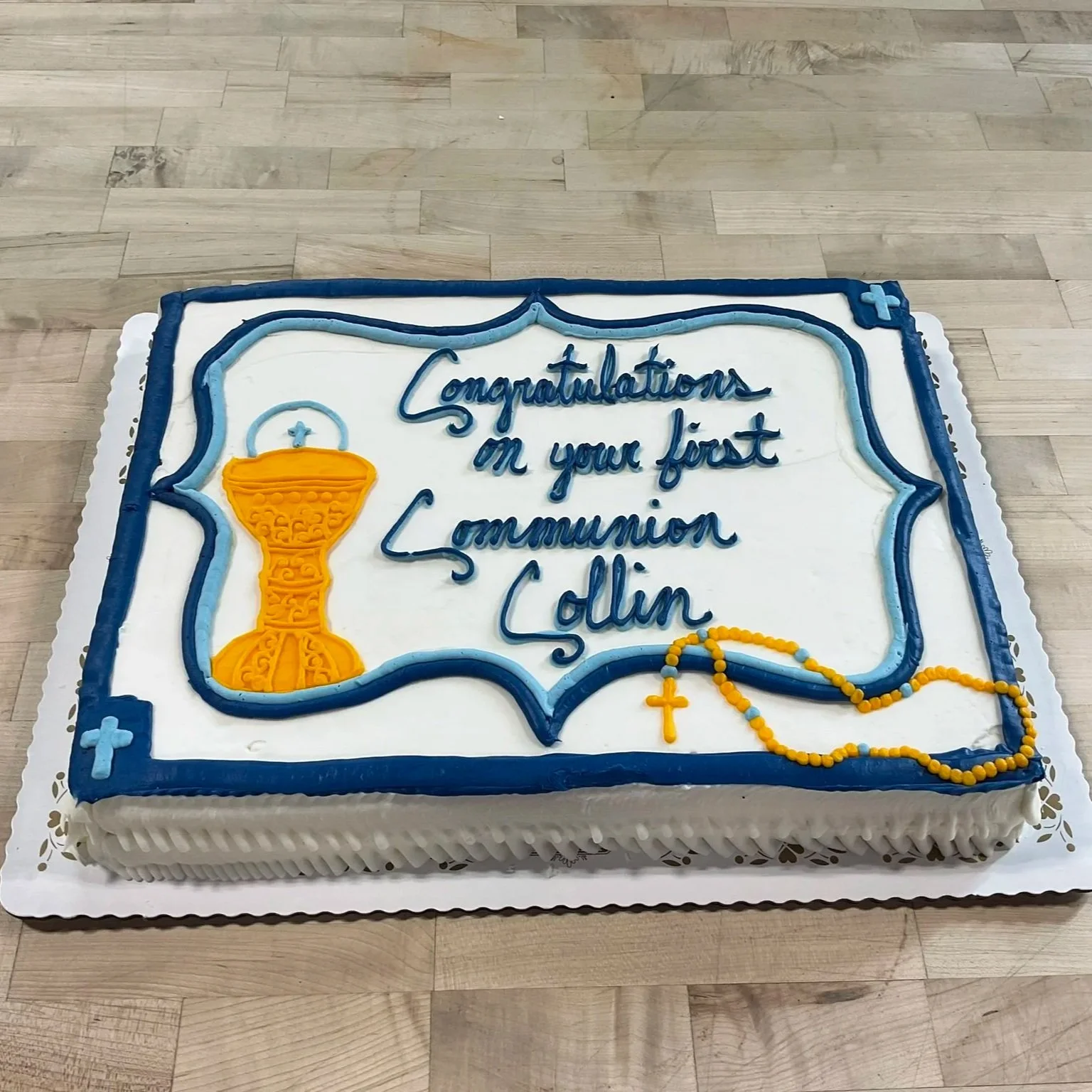 First Communion Decorated Sheet Cake