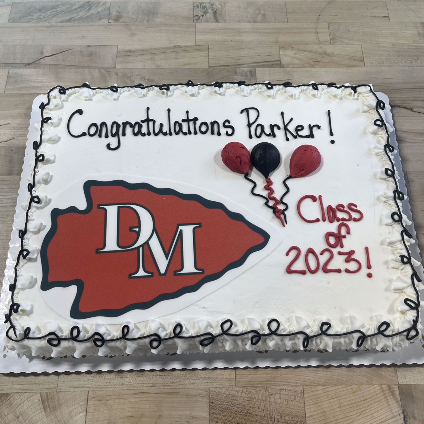 Graduation Cake with School Logo Photoscan