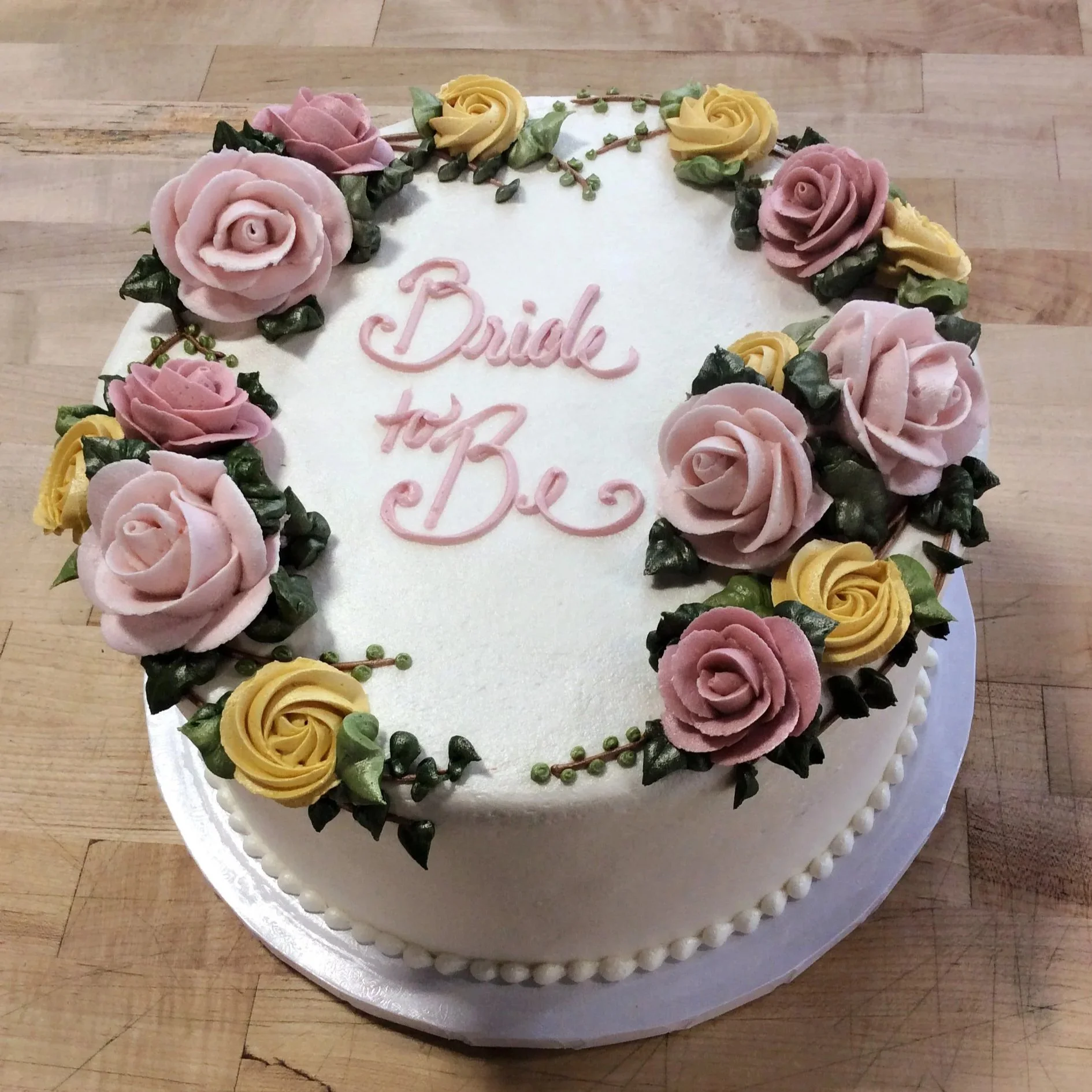 Bride To Be Floral Wreath Cake