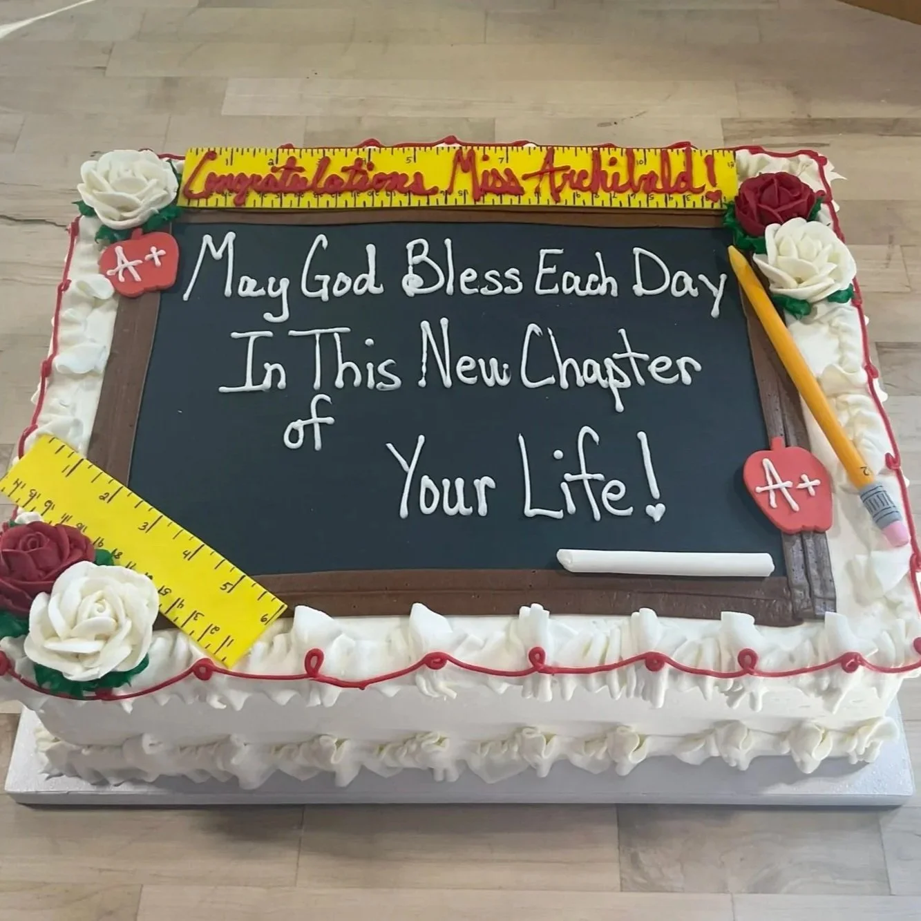 Teacher Retirement Sheet Cake