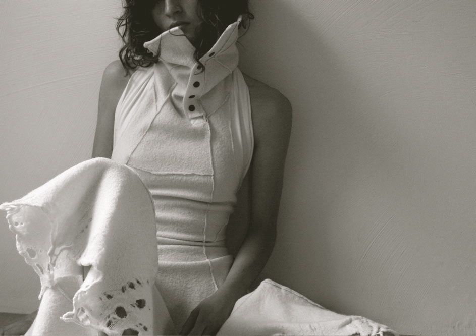  Deconstructed felted merino dress by Jessamee Sanders. Photo by Andrea White. 