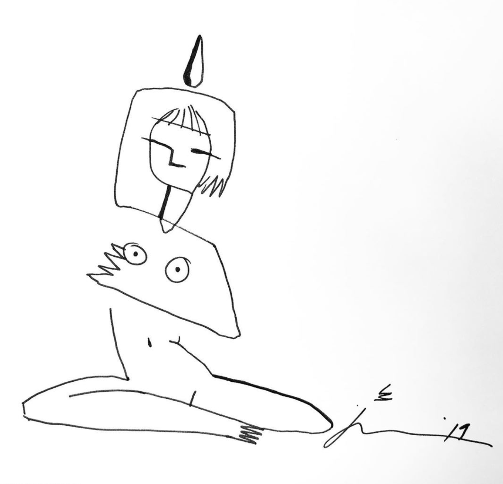 Seated Nude with Ponytail