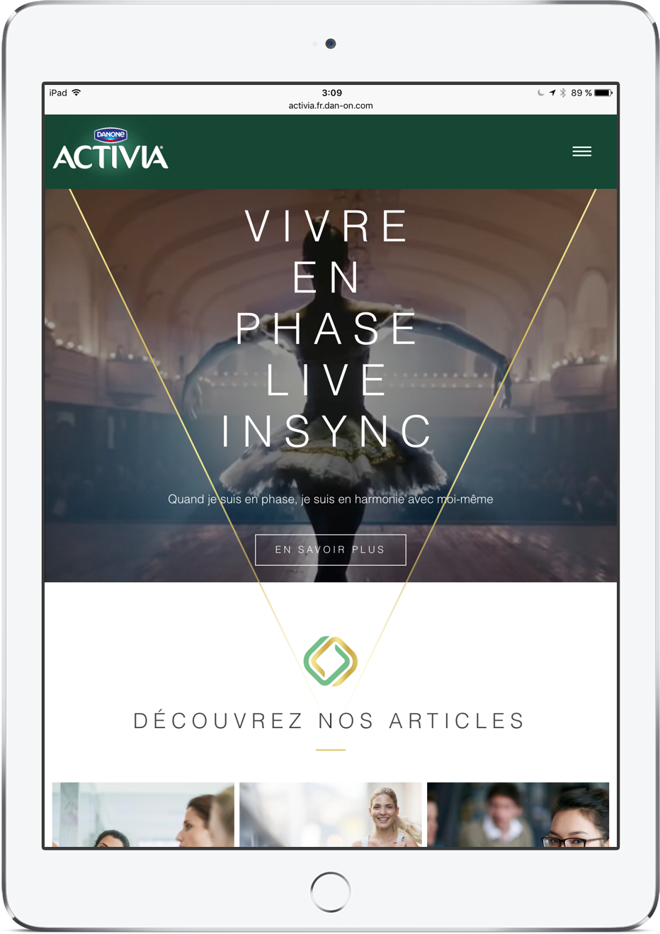 Activia website francés