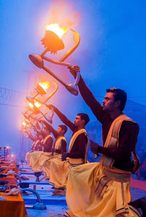 Morning Aarti Ceremony at Assi Ghat Varanasi