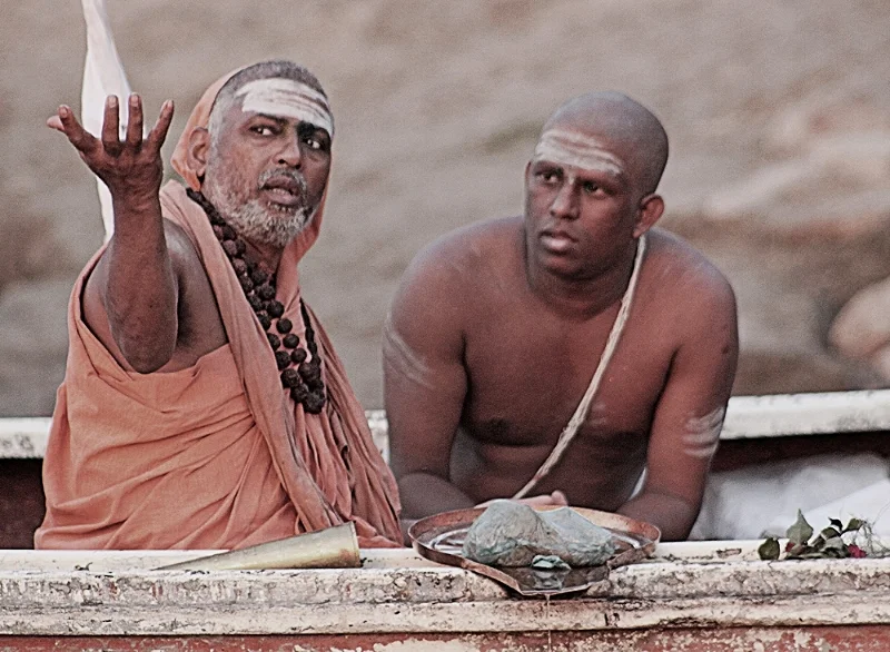 Varanasi....Guru and Chela on Ganga River boat