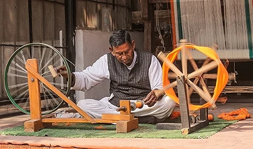  The spinning wheel at gandhiji's residence