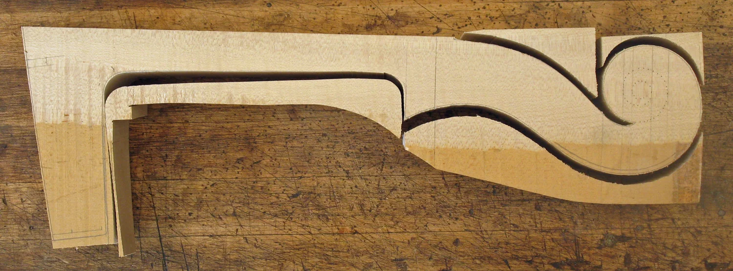 The neck block sawn out