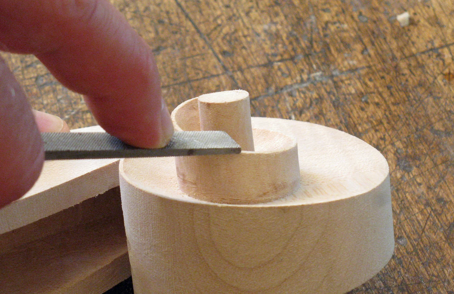Filing the profile of the volute turns