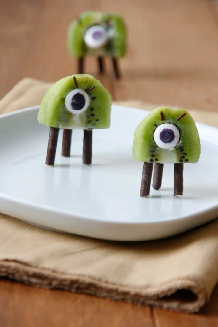 Marcianos de kiwi y chocolate