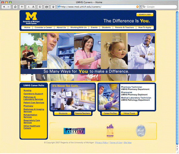 U of M Health System Website