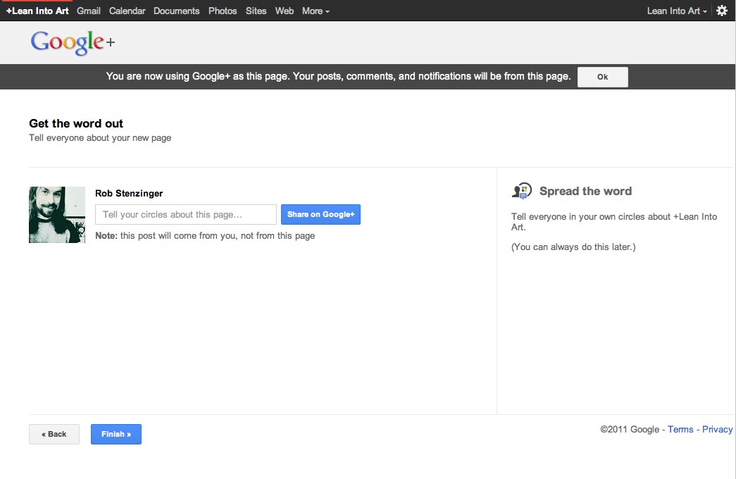 UI and UX Commentary - Google+ Create-a-Page Final Step