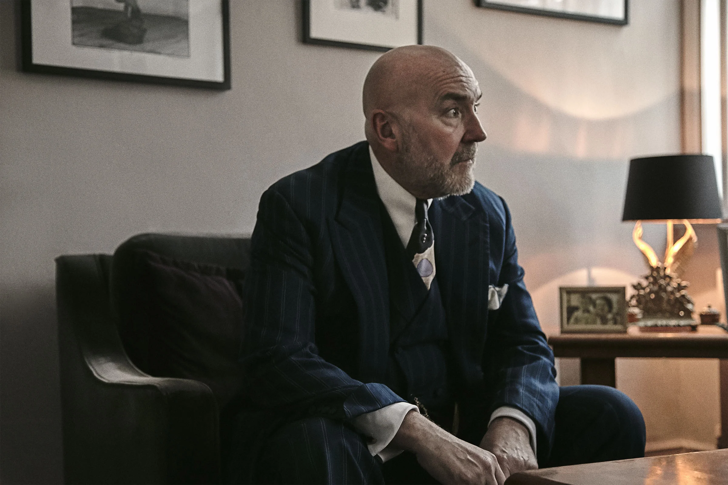 Legendary menswear tailor Mark Powell shot on location in Soho, London.