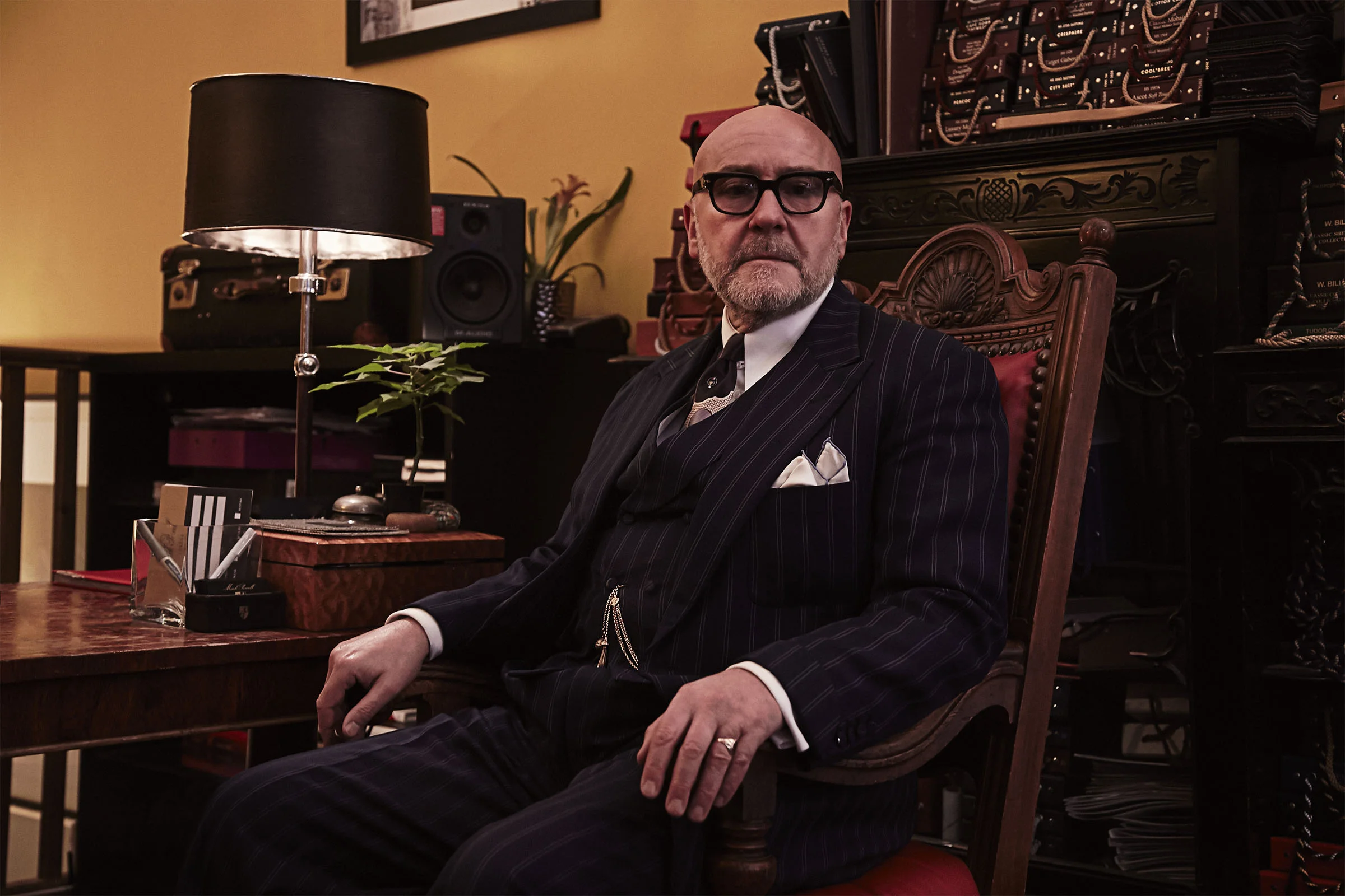Legendary menswear tailor Mark Powell shot on location in Soho, London.  (Copy)