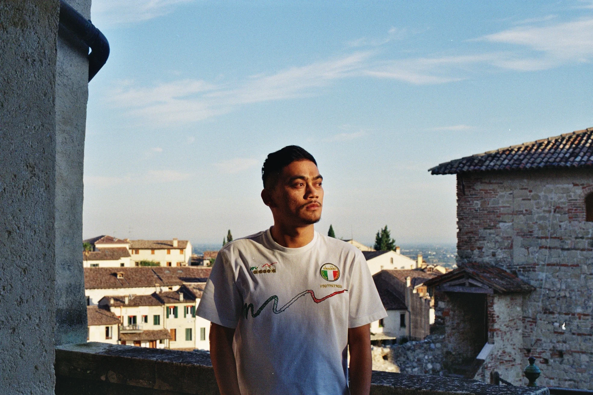 Diadora Footpatrol menswear trainer shot on location in Italy