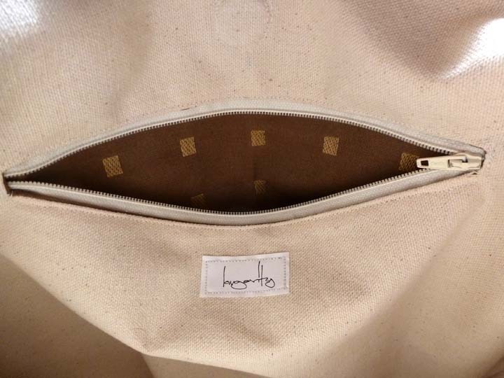 Triangle Pleated Tote Interior