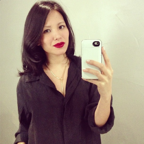 I'm wearing Giorgio Armani Lip Maestro in #400.