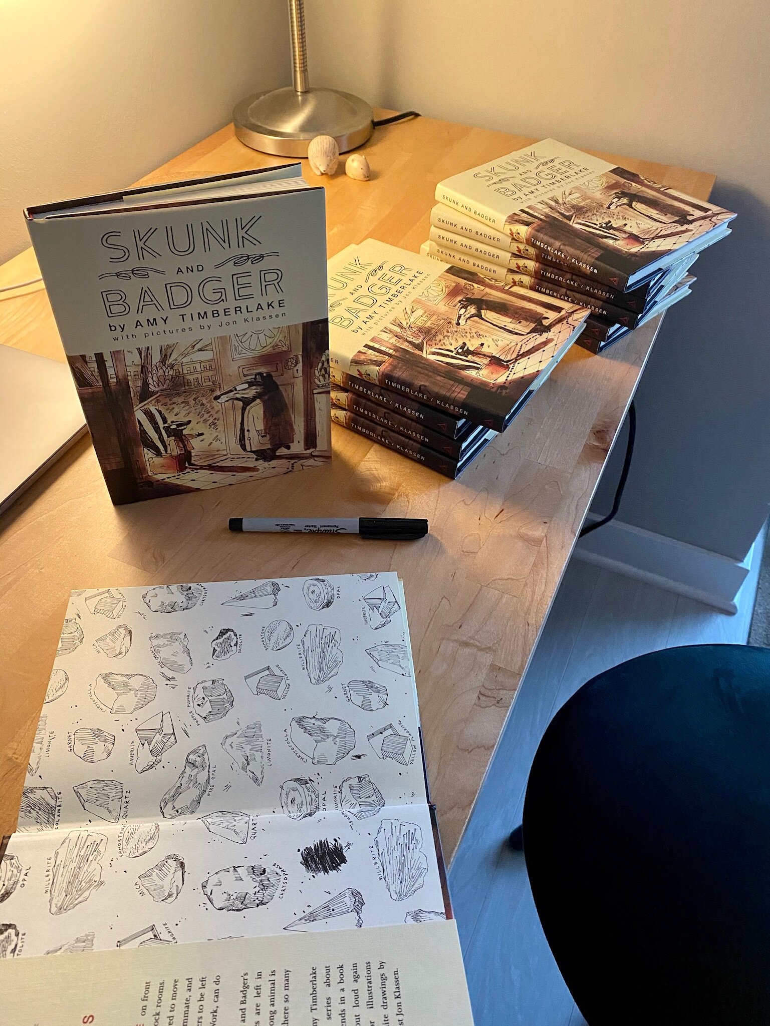 Signing books for The Book Cellar on a Rainy Morning