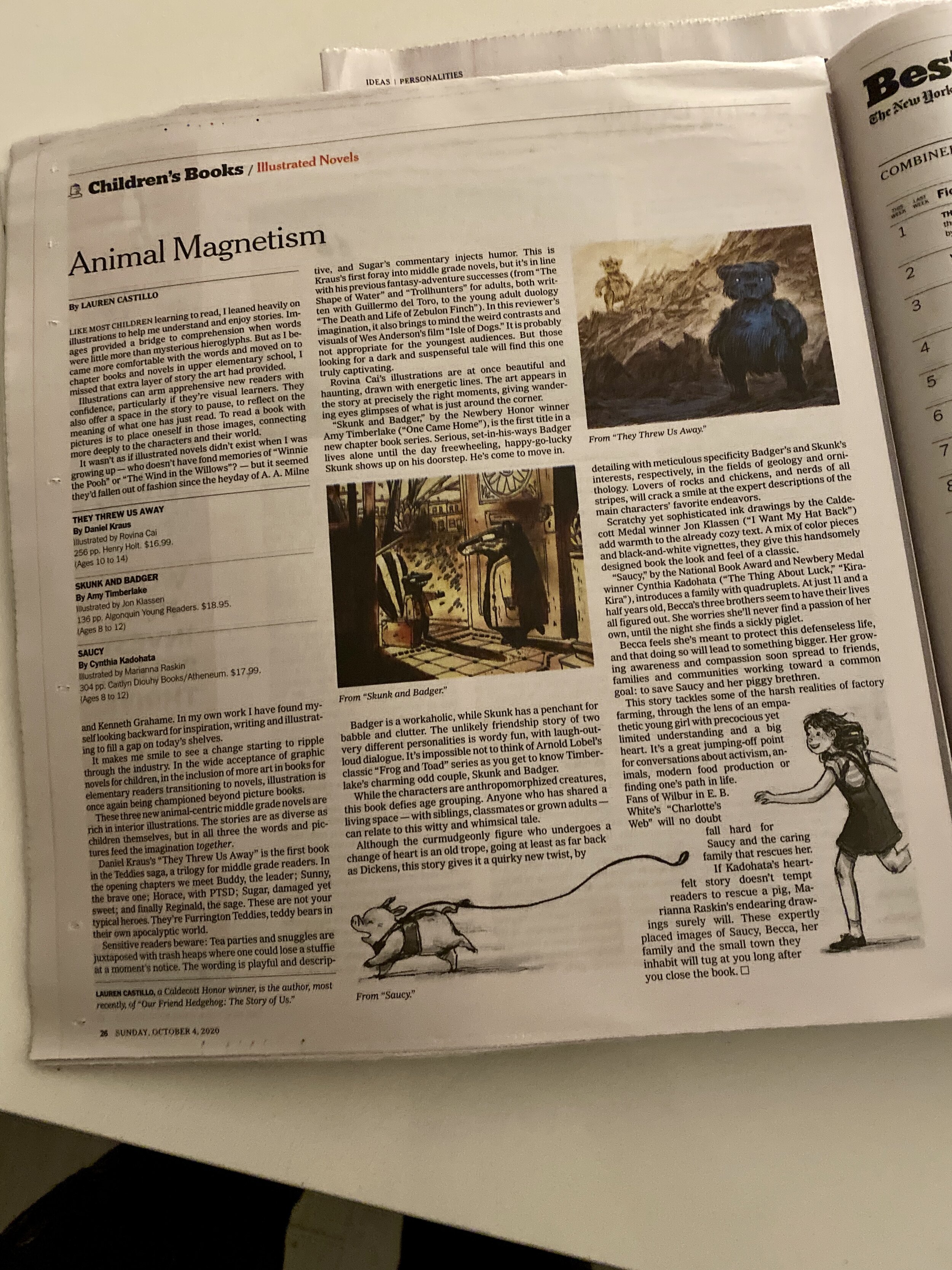 10/4/20–SKUNK AND BADGER in The New York Times Book Review!