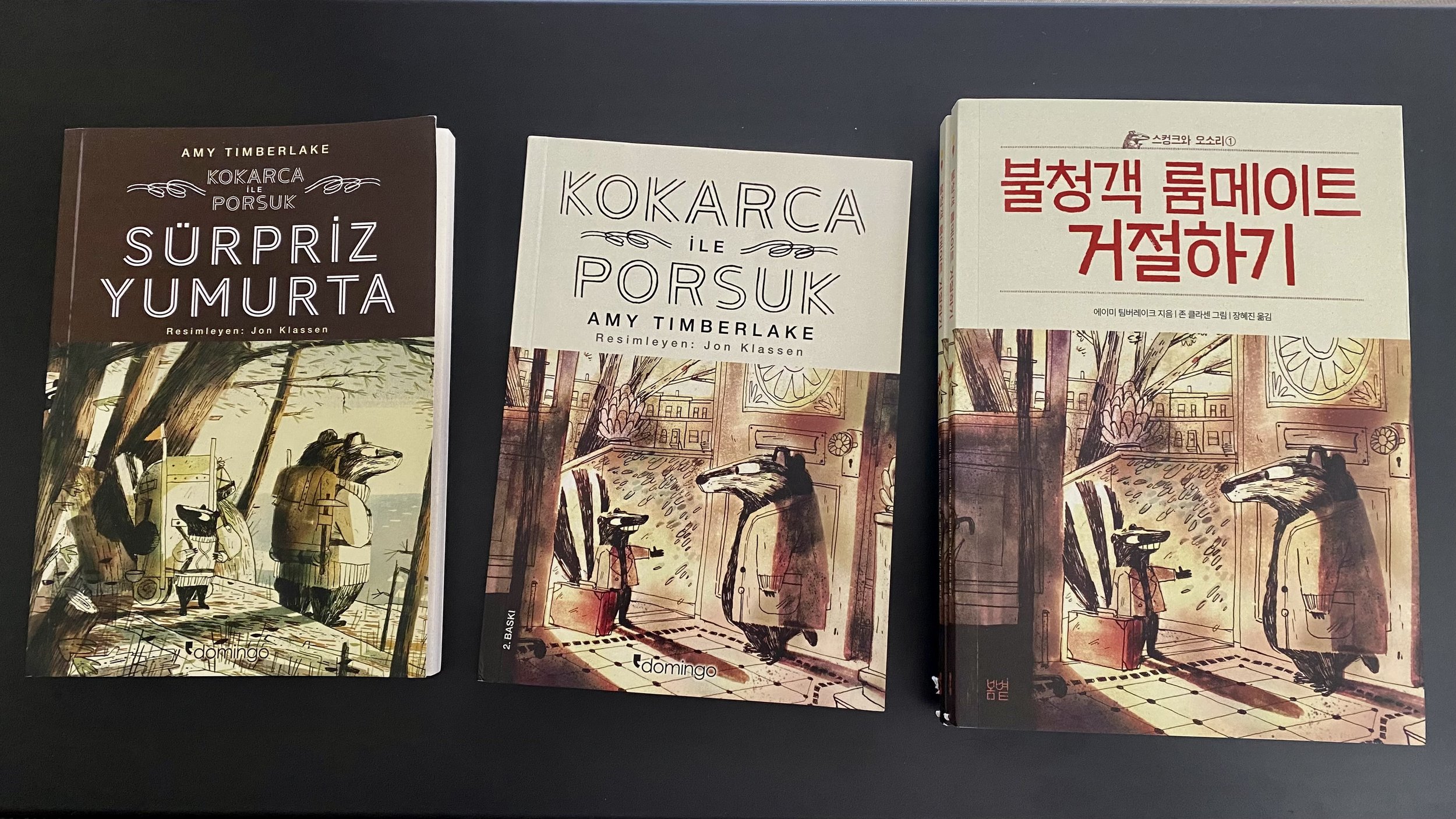 July 2023 -- The Korean and Turkish editions of Skunk and Badger! Yay!