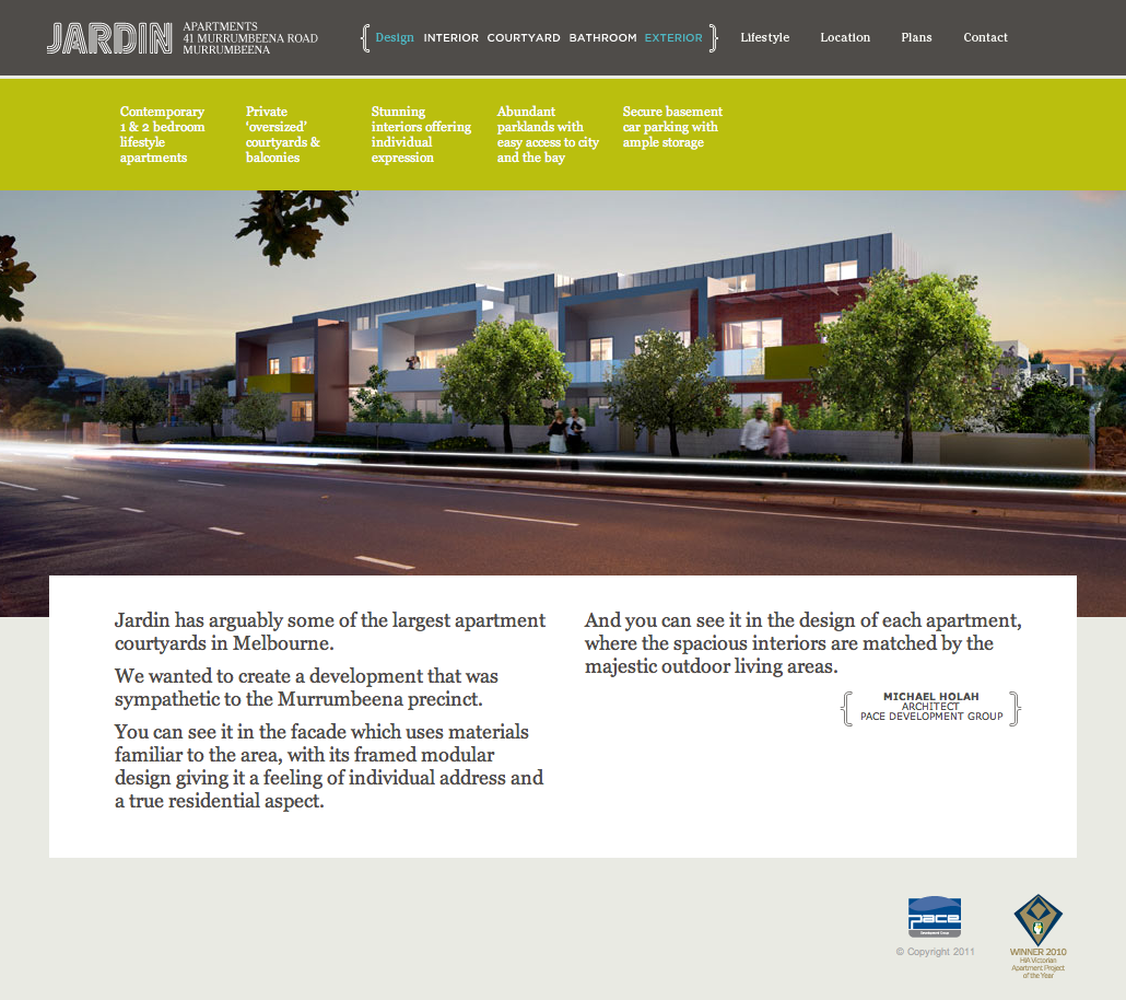 New Work: Jardin apartments web site and brochure go live.