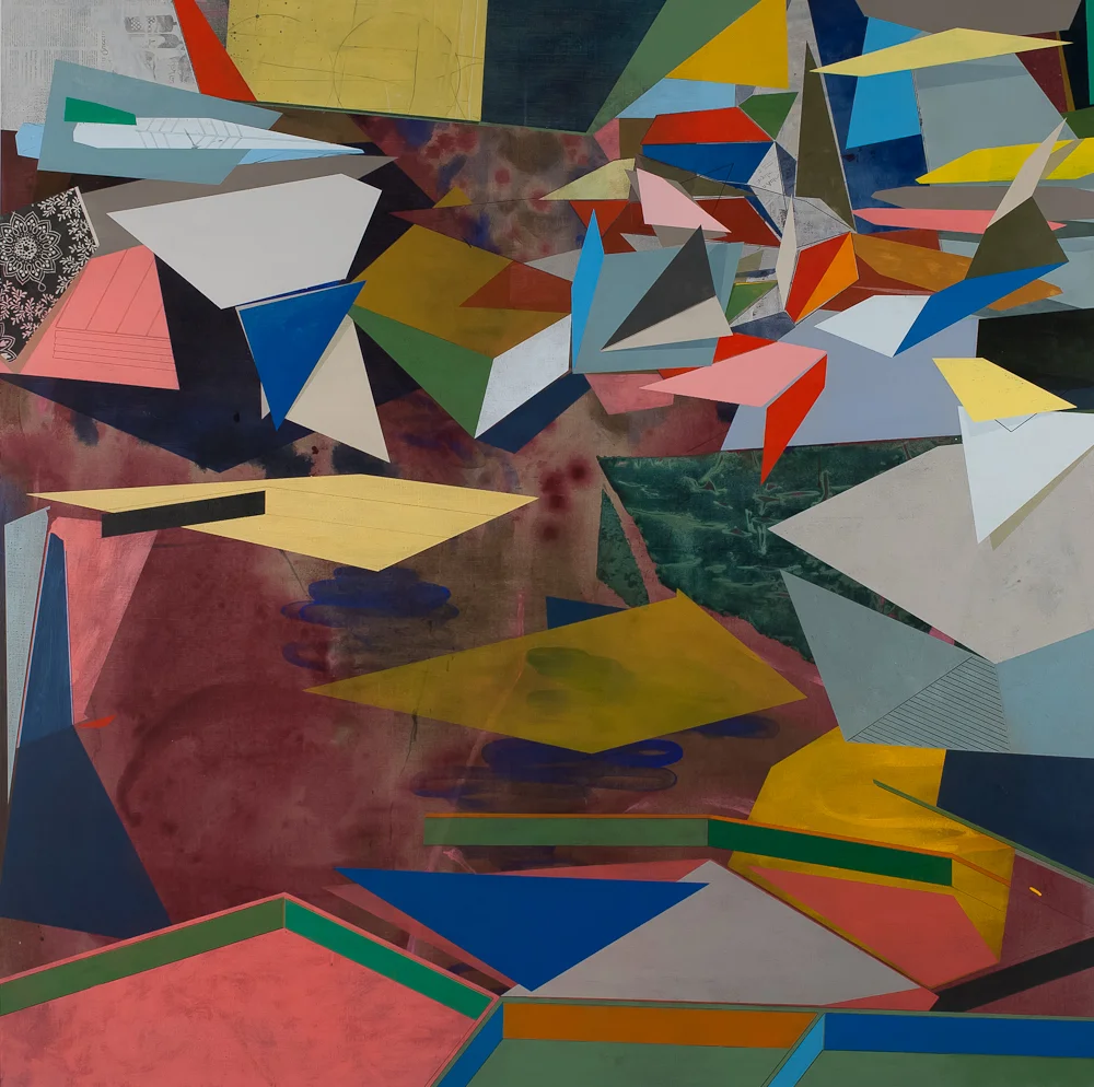 Peal , acrylic and paper on linen, 60 x 60, 2012