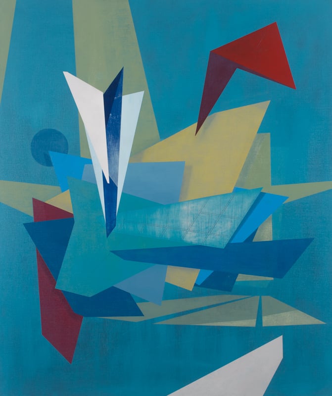 Blue Canards, oil on linen, 32 x 20, 2016