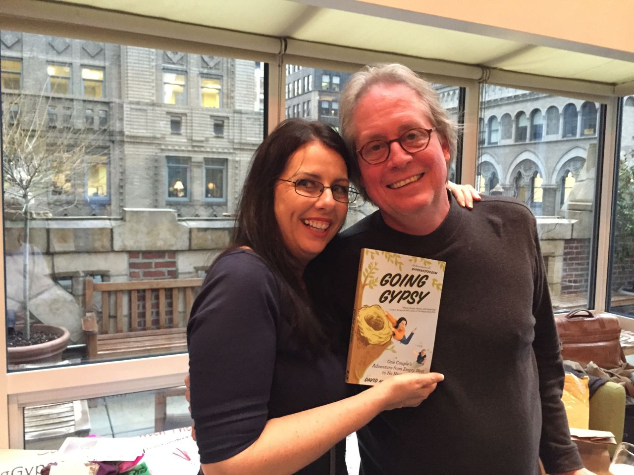 Veronica and David James, the Gypsynester (@gypsynester) with a copy of their (#1 on Amazon) new book.