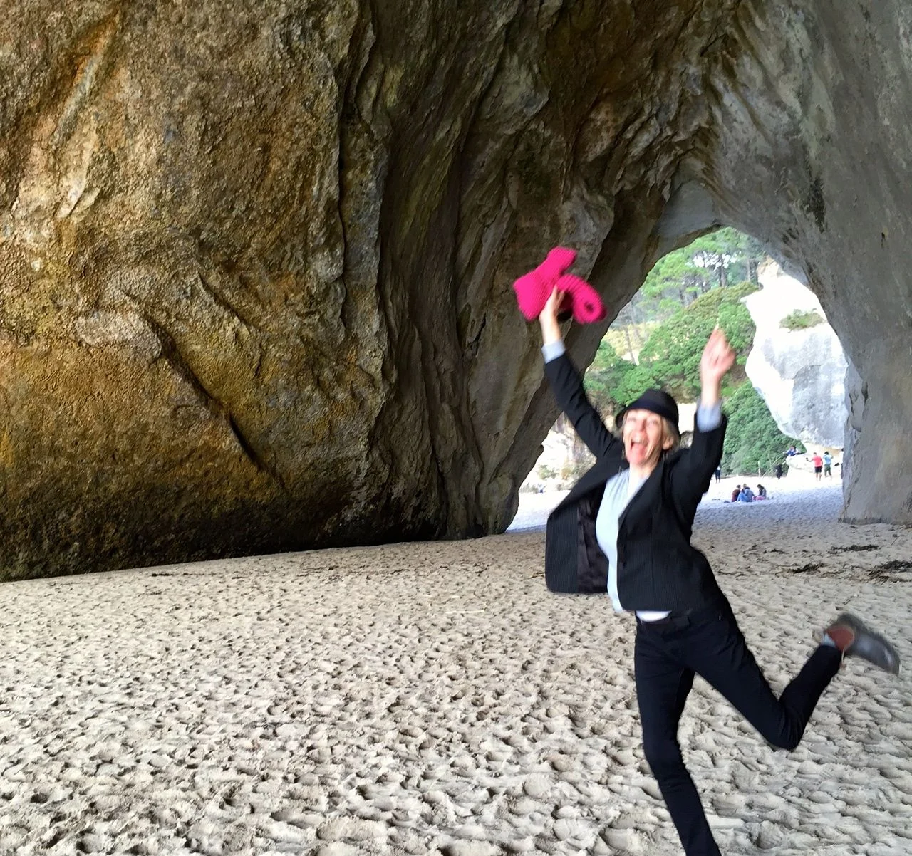 In the 'cathedral' part of Cathedral Cove