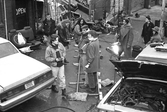 Left to right: Kevin 'Killer' Smith (Key Grip), Bruce McCarty (co-star), Deirdre Fishel (Production Manager), Elena _____ (Second Asst. Camera), Vladimir Tukan (Dir. of Photography), me, _____, ______, Carol Guidry (Production Sound Mixer), Jacquelyn Coffee (Script Supervisor) PHOTO BY Warner Dick The conditions were difficult in the blazing humid heat of August and the bone-cracking cold of February and the work was hard. But the people in the cast and crew were Great. (Most of the people… There was that make-up person (soon ‘released’) who clucked and moaned as she made up one of the actors: “Such small eyes!”.) It was an experience of working with a team where everyone was doing it for love. There was the love of indie filmmaking, the love of working with people you learn from and have fun with and the love of making something happen out of almost nothing, where your contribution is absolutely necessary and valuable. There was lots and lots of positive energy and even a romance or two behind the scenes. For someone who had started off wanting to be an artist in a garret, alone alone, this huge collaborative effort was completely new territory.