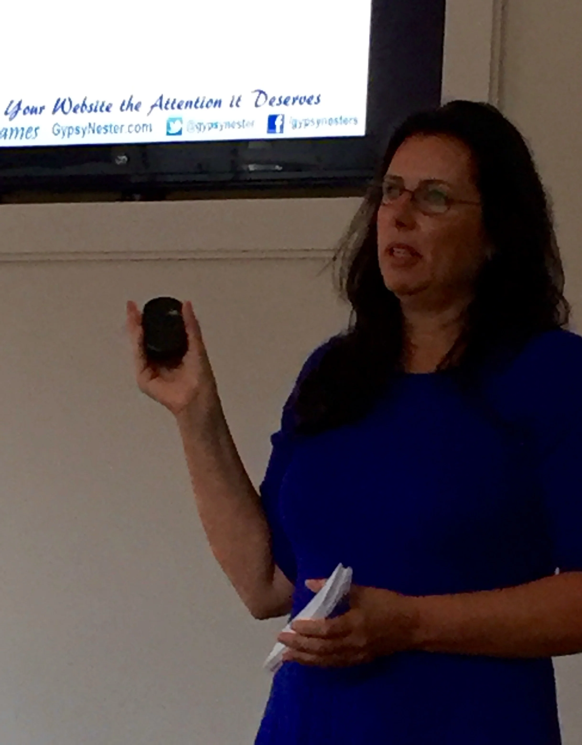 Veronica James, author of "Going Gypsy", during her talk "Getting Your Website The Attention It Deserves"