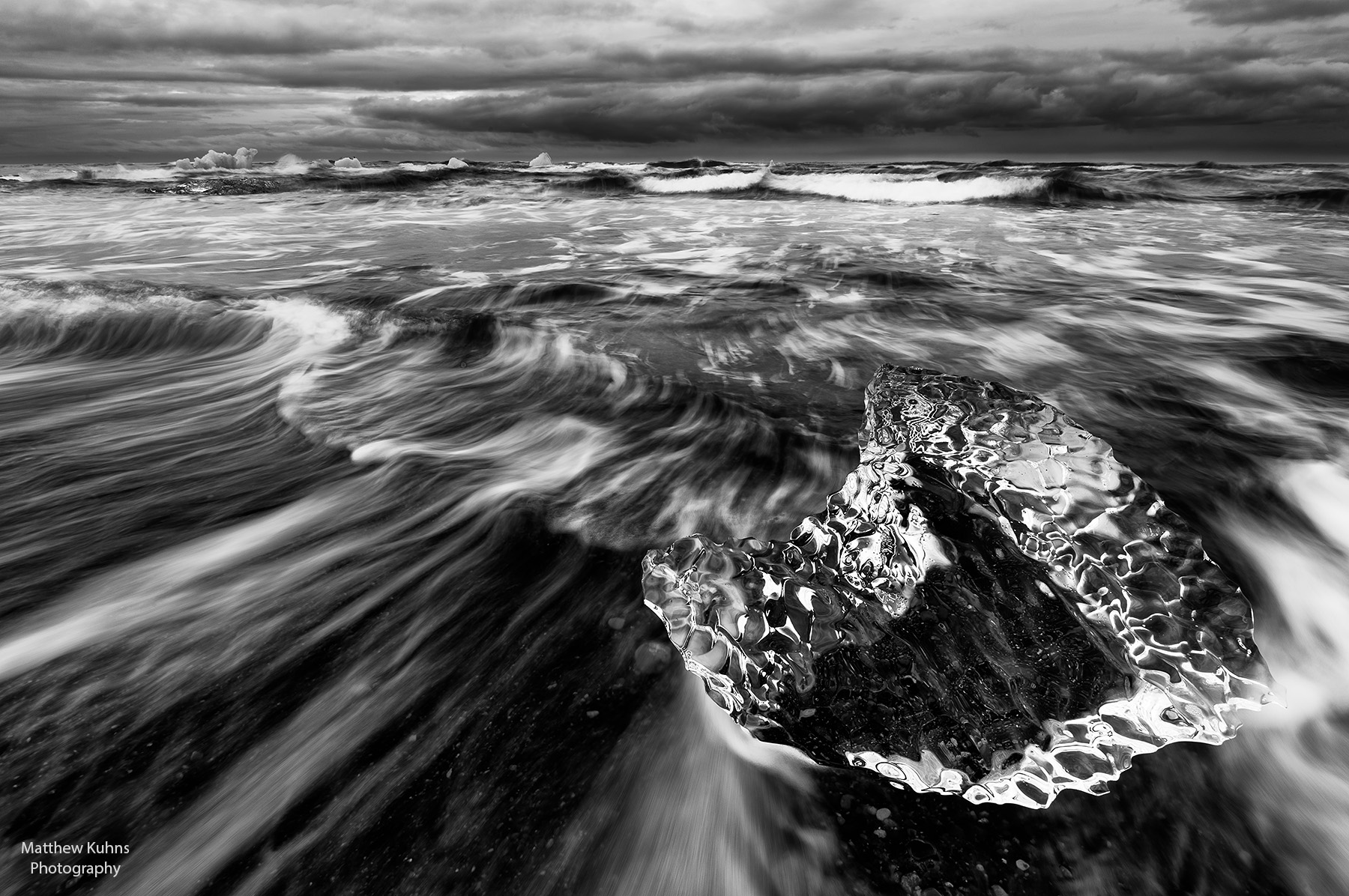 Click to enlarge: Ice on the beach.