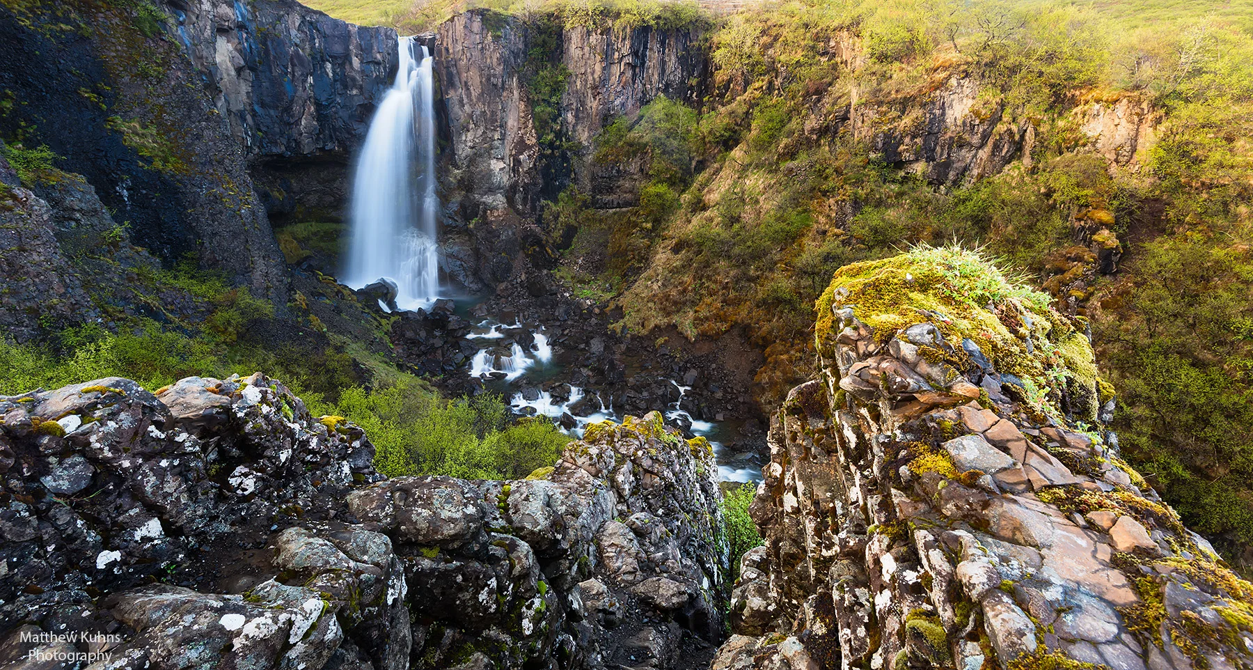 Click to Enlarge: The waterfall Hundafoss in Skaftafell National Park.