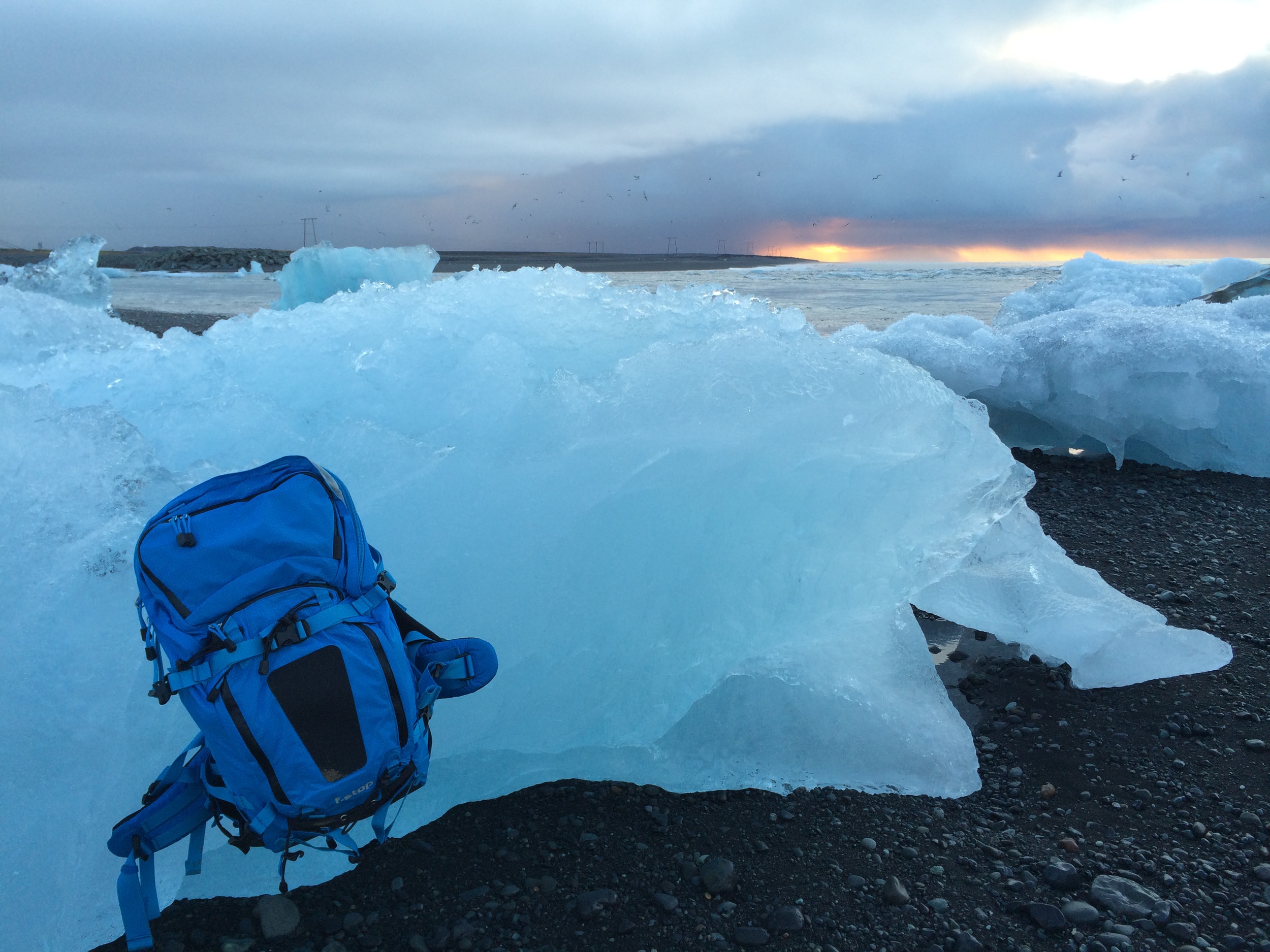 The Tilopa resting on an iceberg. Jokulsarlon Iceland.