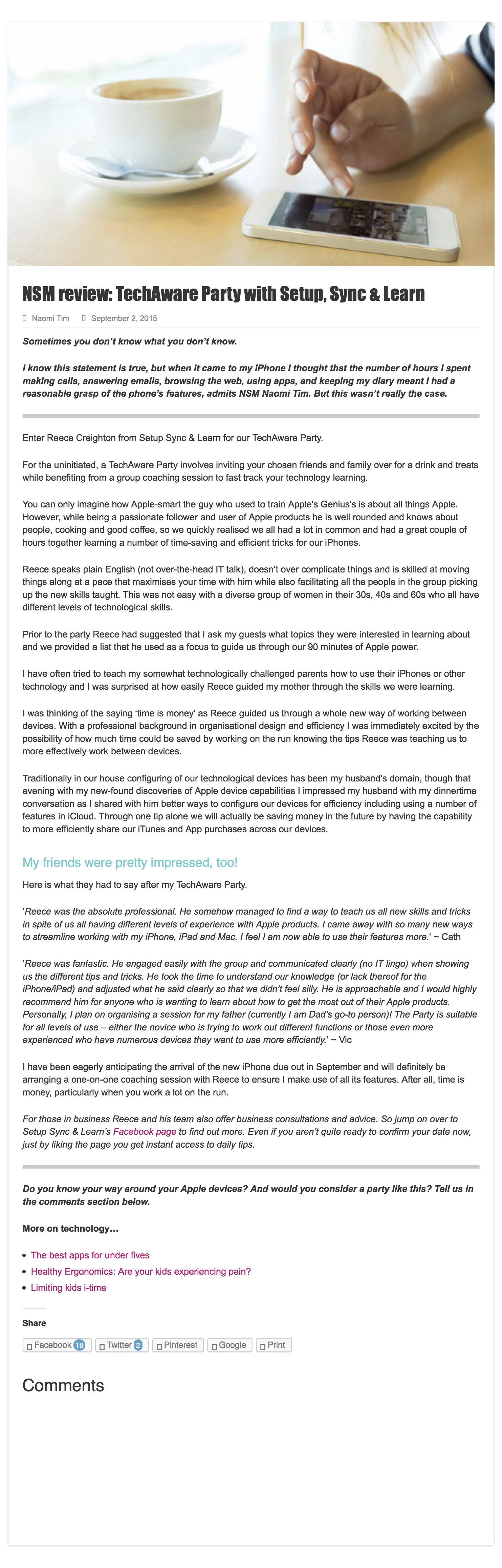 TechAware Party Review: Sept 2015