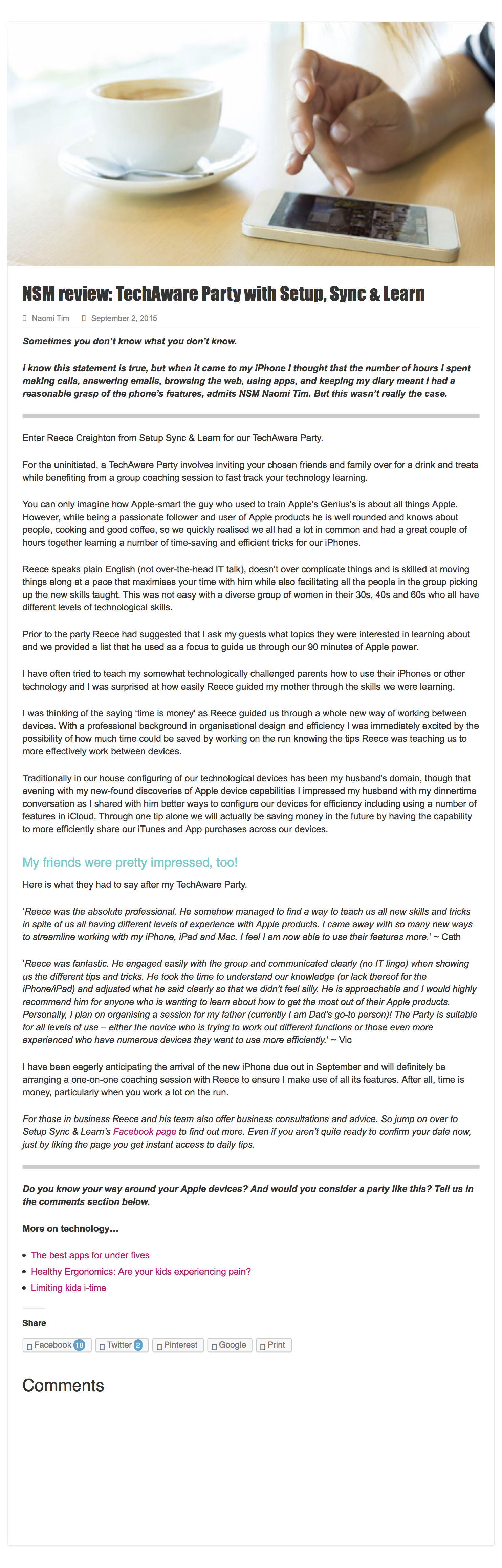North Shore Mums' Review by Naomi Tim September 2, 2015
