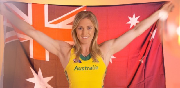    Olympic Champion Sally Pearson commencing the defence of her Hurdles crown in Round 1 of the Women’s 100m Hurdles  image - Ten Network  