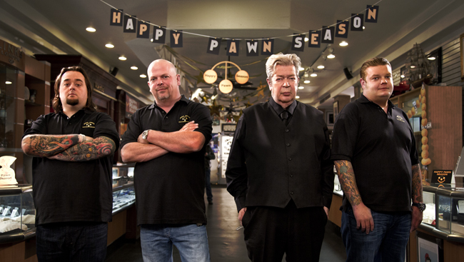    Rick, Chumlee, The Old Man and Cory from the US version of Pawn Stars  image - A&E    