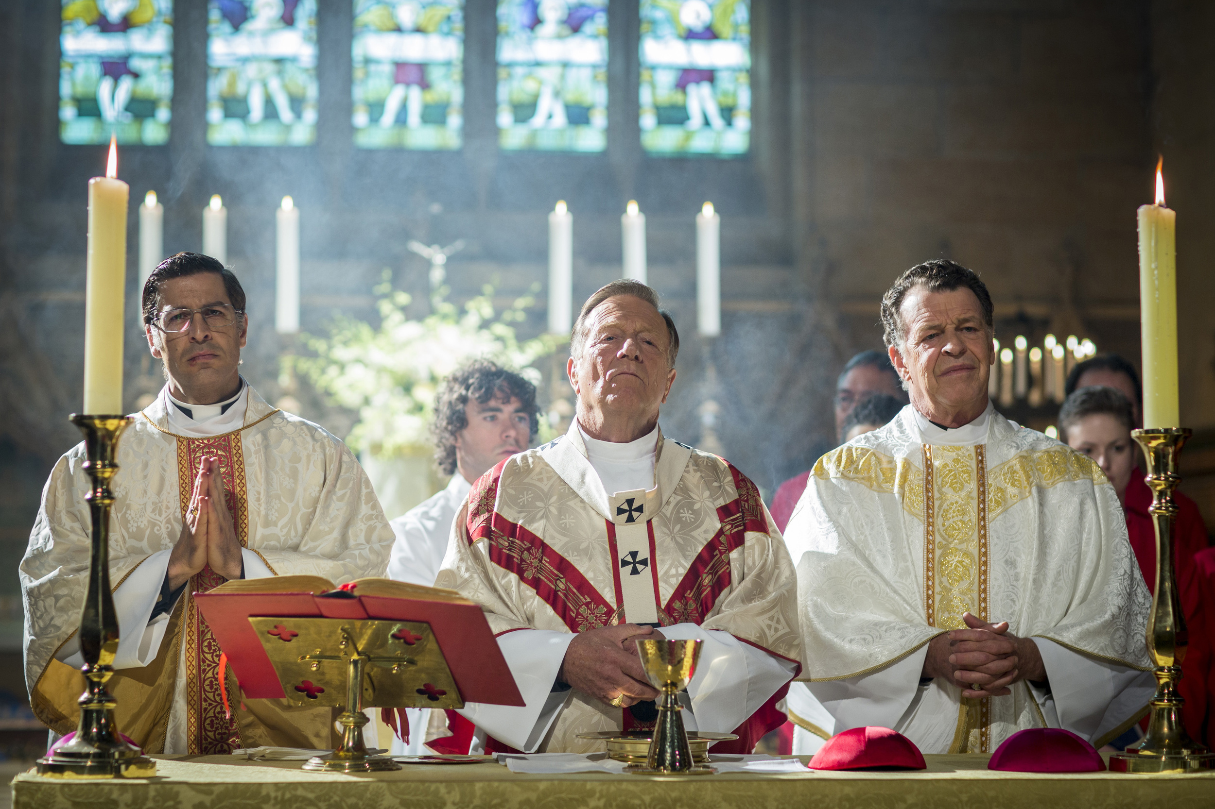   Don Hany, Jack Thompson and John Noble, men of the cloth in Devils Playground   image - supplied/Foxtel  