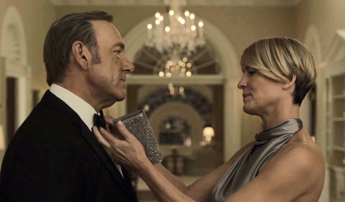   Kevin Spacey and Robin Wright return as Frank and Claire Underwood in House of Cards season 3.  image copyright - Netflix 