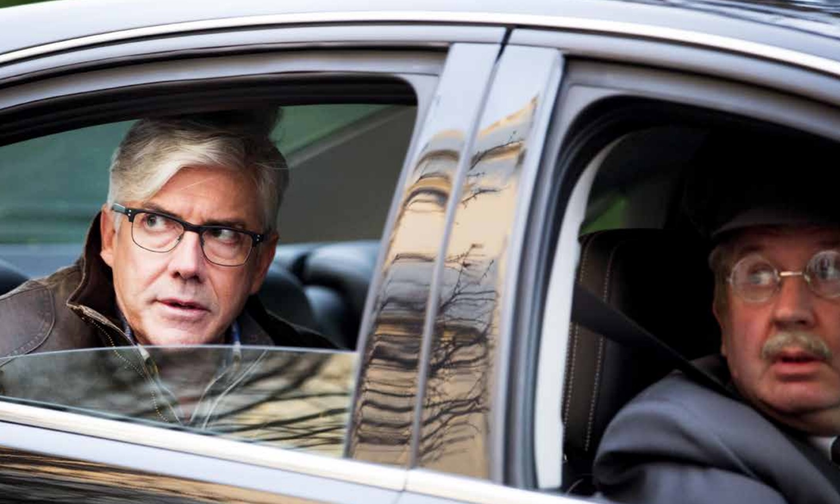   Shaun Micallef stars as former PM Adrew Dugdale, with Francis Greenslade along for the ride.  image - supplied/ABCTV 