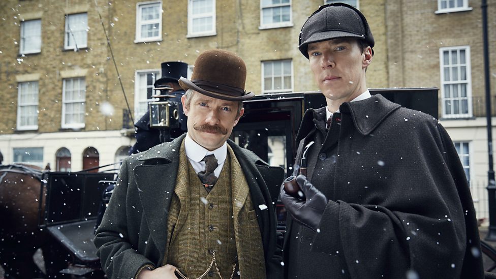   Martin Freeman and  Benedict Cumberbatch head back in time for  Sherlock - The Abominable Bride.  image - supplied/Stan 