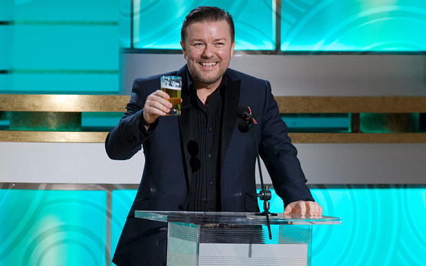   Ricky Gervais returns as host for the Golden Globe Awards  image source - telegraph.co.uk 