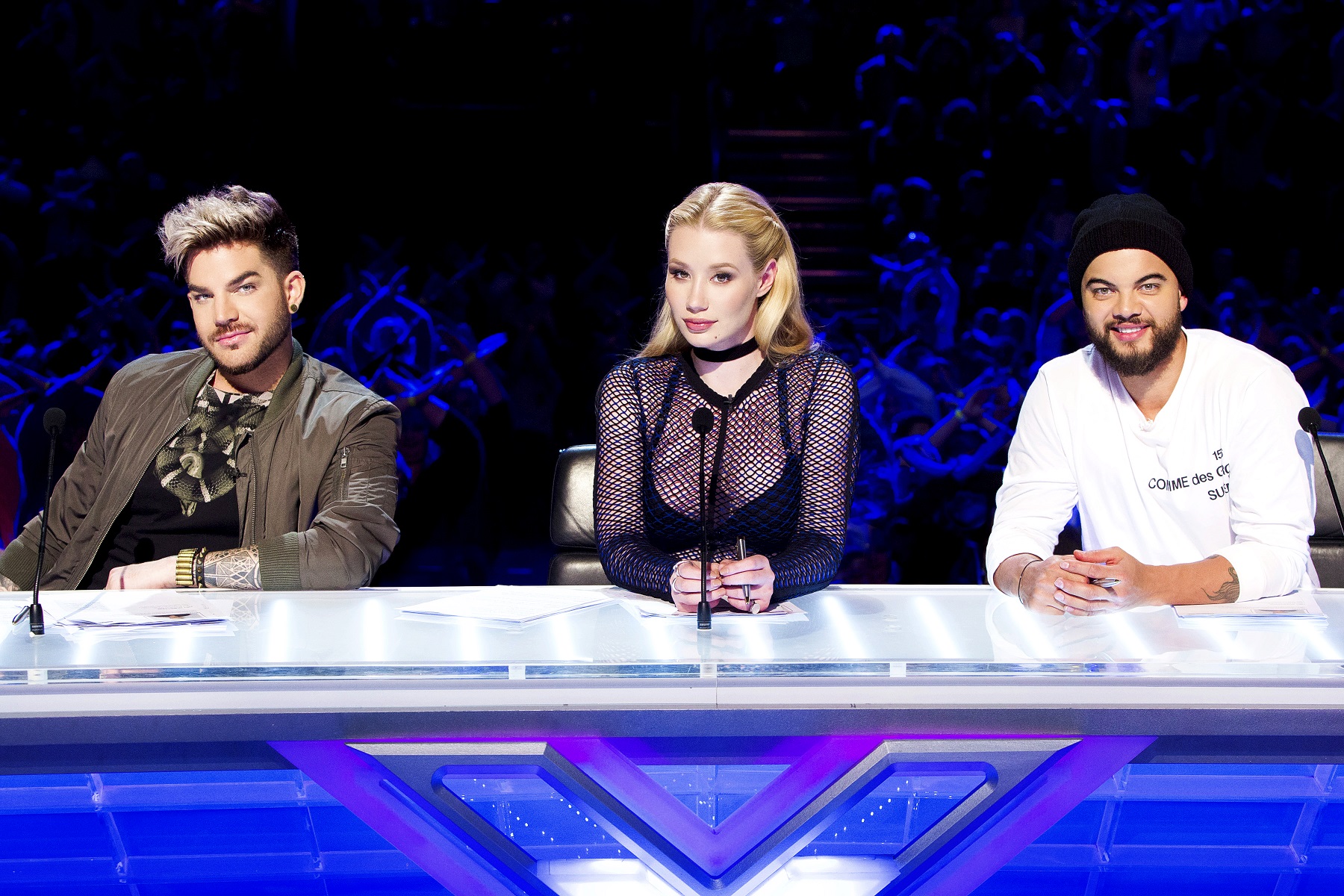   Adam Lambert, Iggy Azalea and Guy Sebastian  image - supplied/Seven 