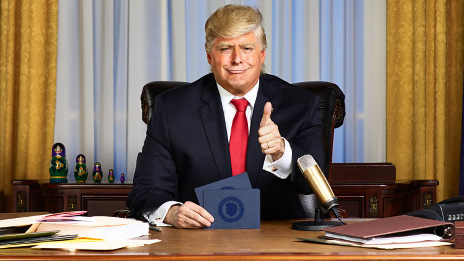   Anthony Atamanuik as Donald J. Trump   Image - Foxtel 