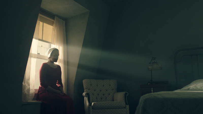 Offred (Elisabeth Moss) in The Handmaids Tale Image - SBS