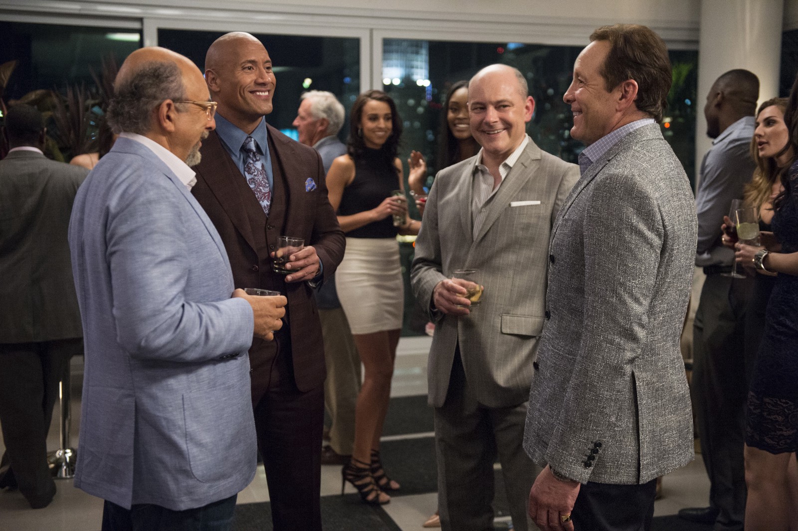      Ballers: Richard Schiff, Dwayne Johnson, Rob Corddry, Steve Guttenberg   image - Jeff Daly/HBO 