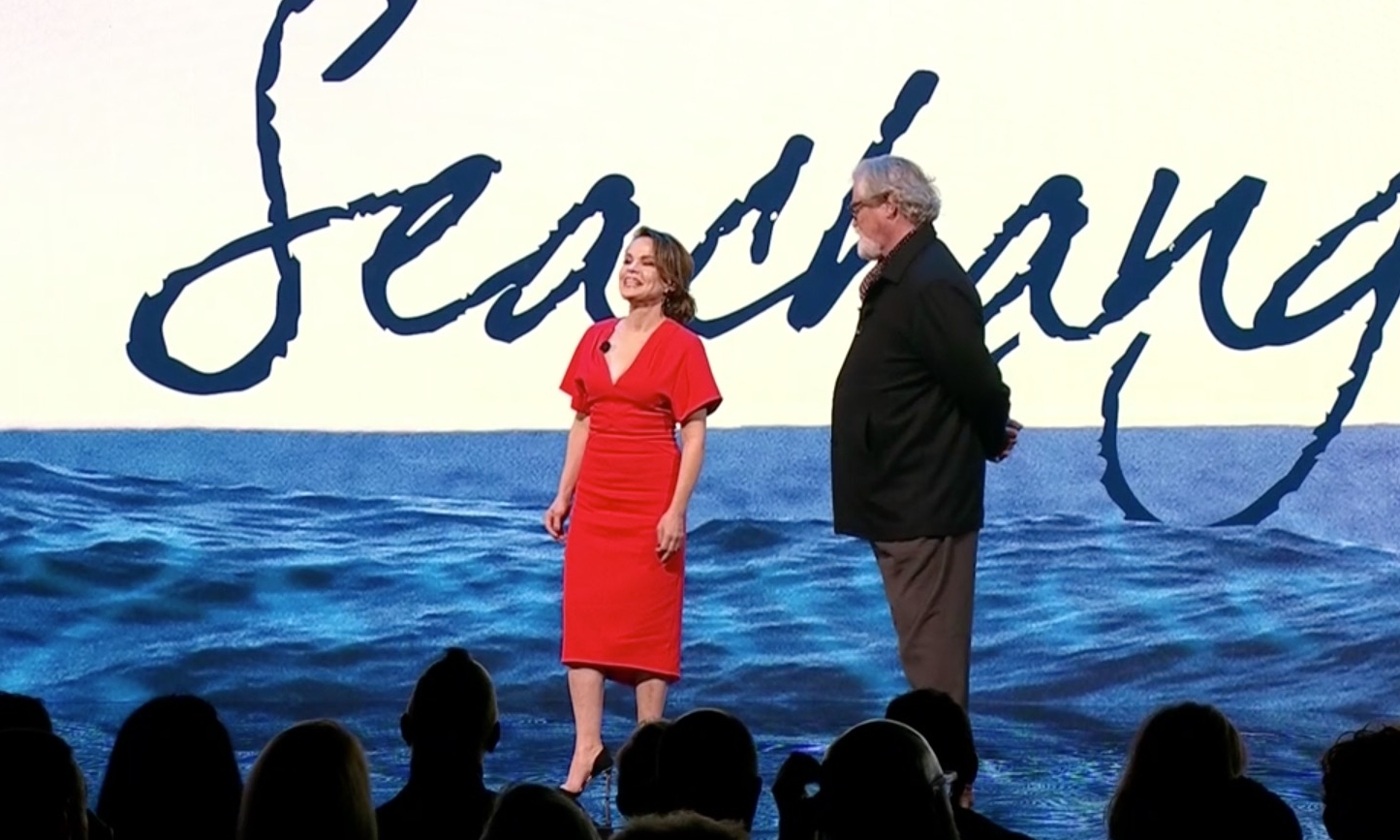   Sigrid Thornton and John Howard announcing the return of SeaChange at 9Upfront  
