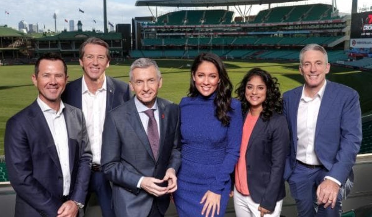   Ponting, McGrath, Bruce McAvaney, Mel McLaughlin, Lisa Sthalekar and Damien Fleming  image source -  NewsCorp  