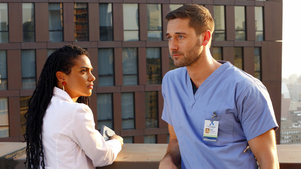   Freema Agyeman and Ryan Eggold in New Amsterdam  images - NINE 