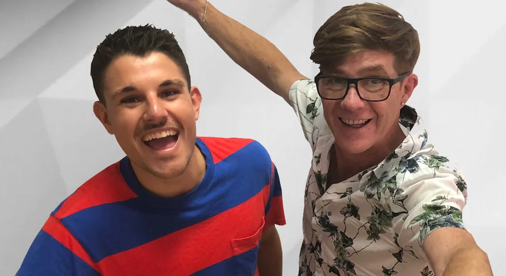 Mikey D & former GOGGLEBOX AUSTRALIA star Tom Walsh PHOTO: Radio Today